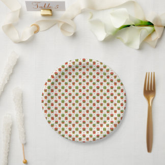 Christmas Gift Boxes and Bows Seamless Pattern Paper Plate