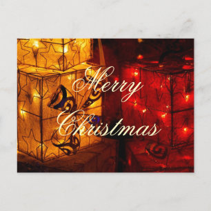 Christmas Gift Boxes With Lights Holiday Postcard