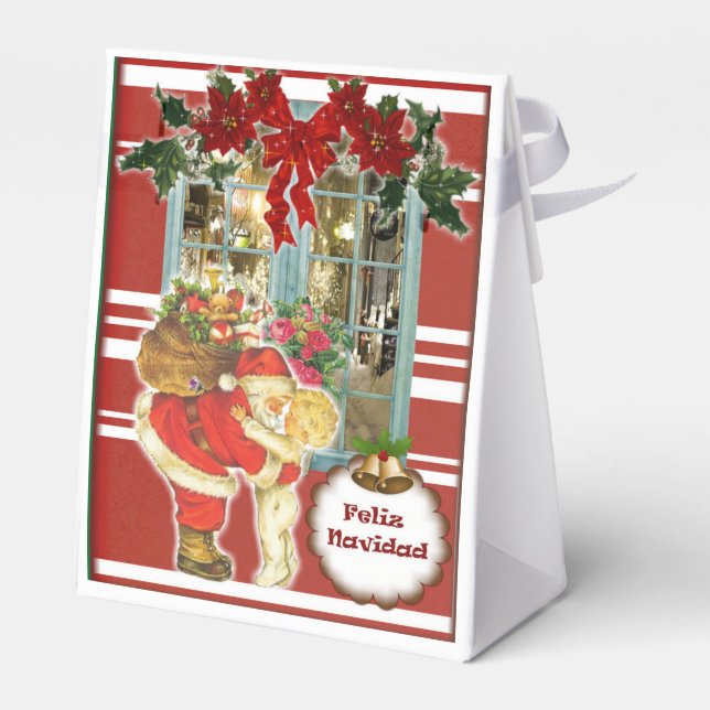 Christmas gift card, Santa Claus Favor Box (Back Side)