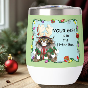 Christmas Gift Cat Green Funny