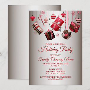 Christmas Gift Colourful Holidays Party Invitation