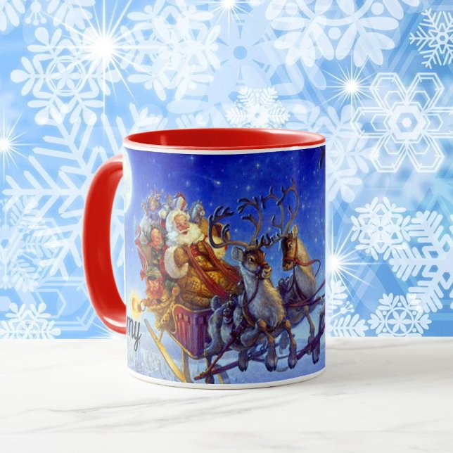 Christmas Gift Cute Santa Claus Sleigh Mug (Creator Uploaded)