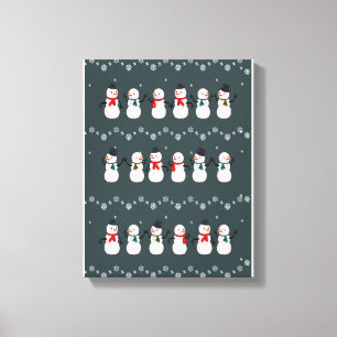 Christmas Gift Cute Snowman Through The Snow Canvas Print