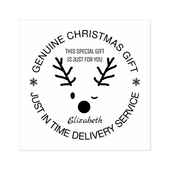 Christmas Gift Delivery Service Funny customizable Rubber Stamp (Imprint)