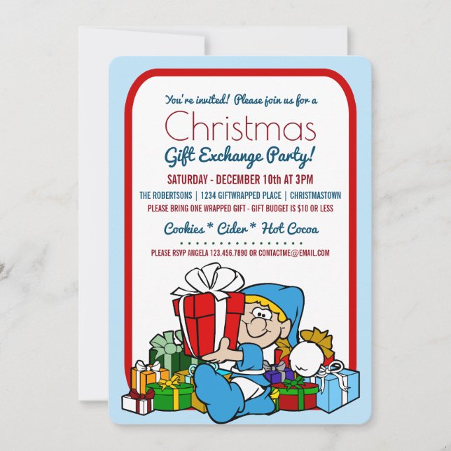 Christmas Gift Exchange Party Invitation (Front)