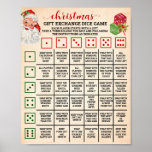 Christmas Gift Exchange Roll Dice Game Sign<br><div class="desc">Click on "Edit design" to personalize or modify the layout (change wording,  font colour,  font style). ** - Check the collection for all matching designs-* 

HOW TO PLAY:
Each player starts with a gift,  takes a turn to roll the dice,  and follows the instructions indicated</div>