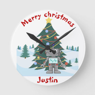 christmas gift family, customize personalized name round clock
