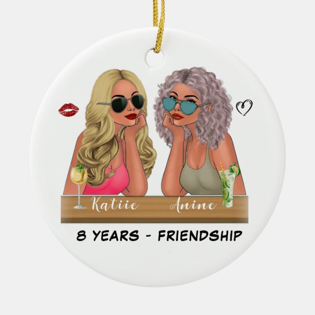 Christmas Gift For Friends - Personalized  Ceramic Ornament (Front)