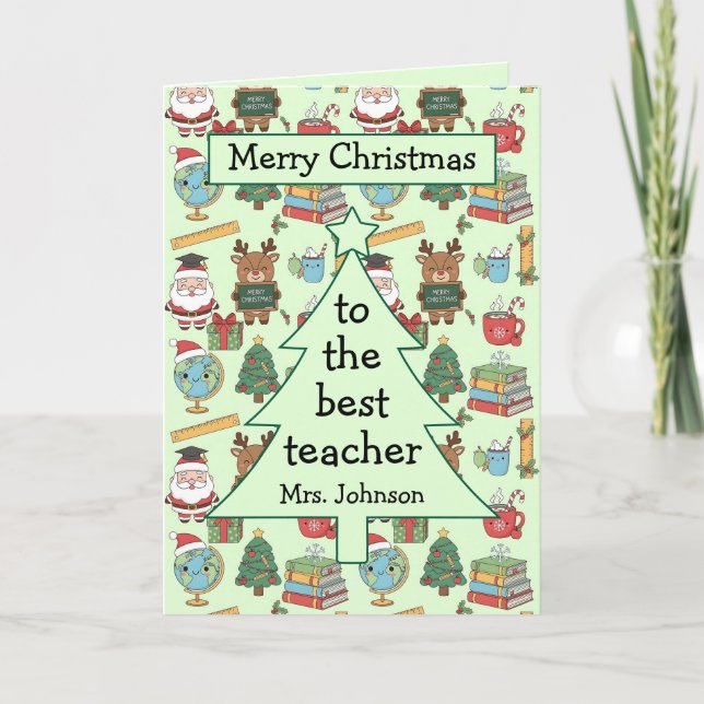 Christmas Gift For School Teacher Personalized Card (Front)