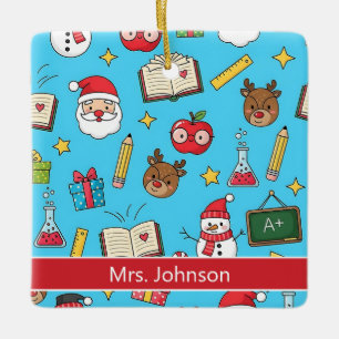Christmas Gift For School Teacher Personalized Ceramic Ornament