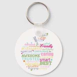 christmas gift for Teacher word art apple gift Keychain