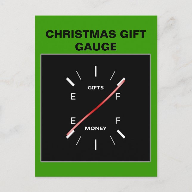 Christmas Gift Gauge Holiday Postcard (Front)
