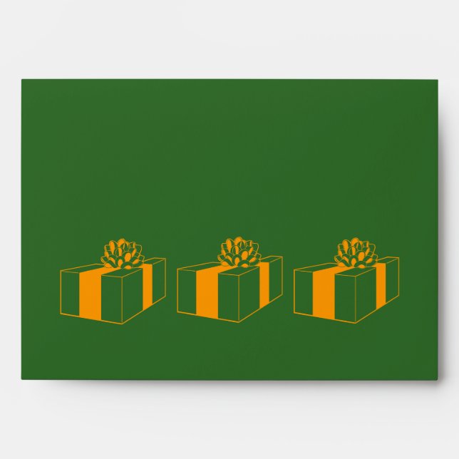 christmas gift graphic design green card envelope (Front)