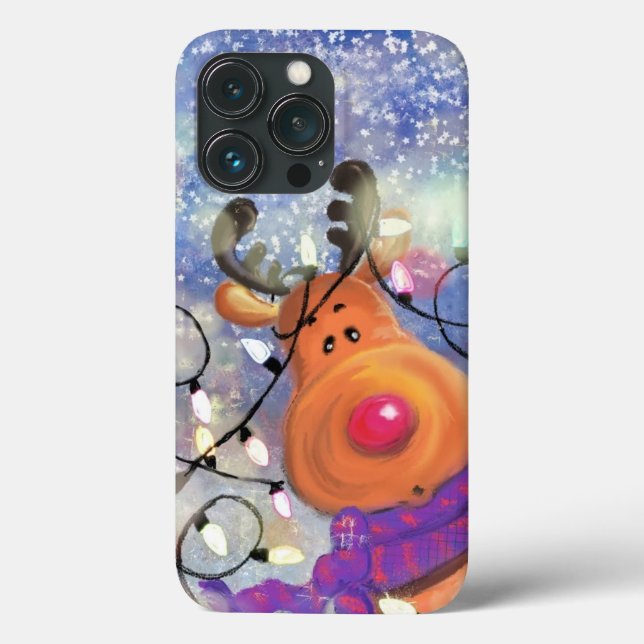 Christmas Gift Happy Reindeer Case-Mate iPhone Case (Back)
