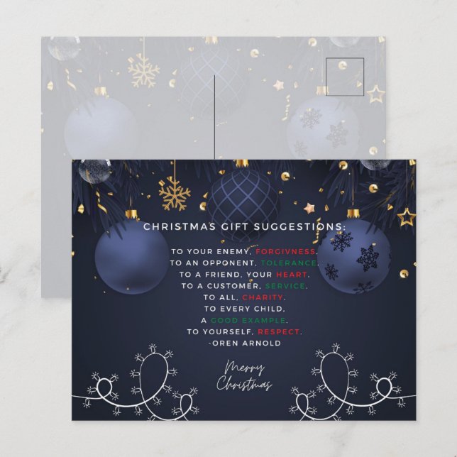 Christmas Gift Holiday Postcard (Front/Back)