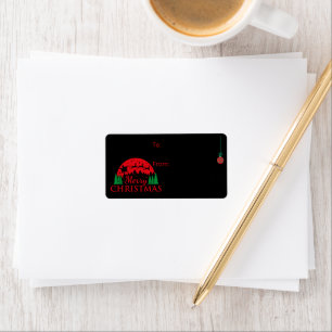 Christmas Gift Label Tag Decal Black