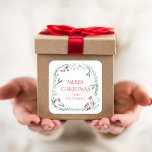 Christmas Gift Labels, Gift Tags, Holiday Treat Square Sticker<br><div class="desc">Use these stickers for gifting treats to friends,  customers,  and neighbours this holiday season.</div>