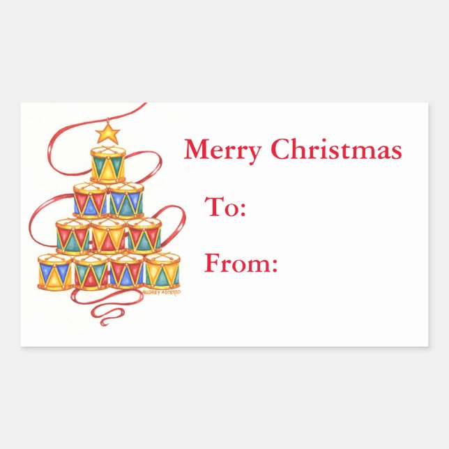 Christmas Gift Labels Tree of Drums (Front)