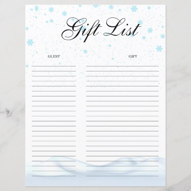 Christmas Gift List Gift Tracker (Front)