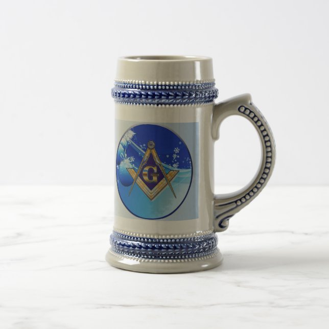 CHRISTMAS GIFT MASONIC EMBLEM BEER STEIN (Right)