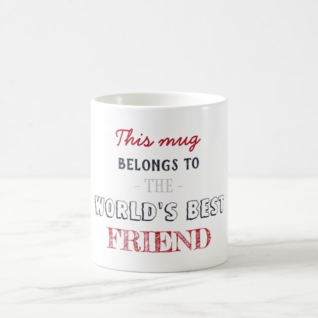 Christmas Gift Minimalist Best Friends Coffee Mug (Center)