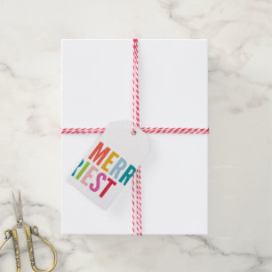 CHRISTMAS GIFT modern minimal colourful merriest Tags