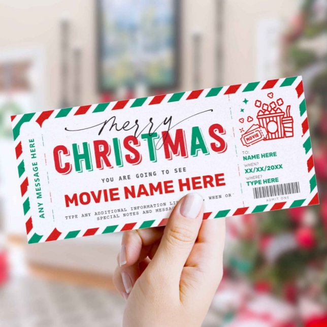 Christmas Gift Movie Night Ticket Voucher Coupon  (Creator Uploaded)