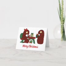 Christmas gift packing monsters
