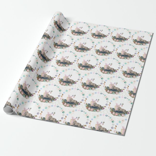 Christmas gift paper with horse picture (Unrolled)