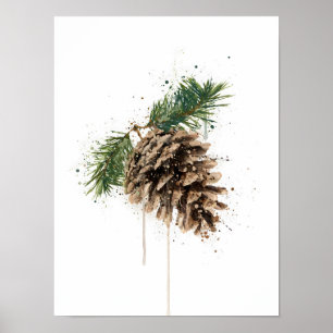 Christmas Gift Pinecone Poster