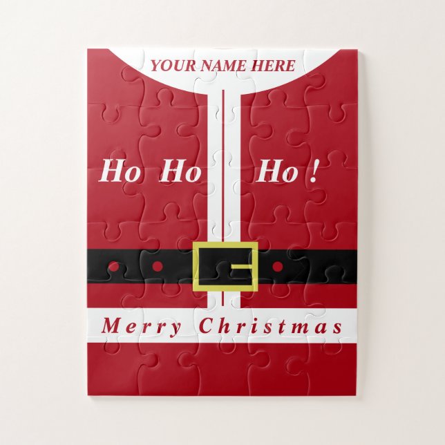 Christmas Gift Puzzle Santa - Add Name (Vertical)