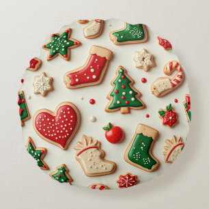 christmas gift round pillow