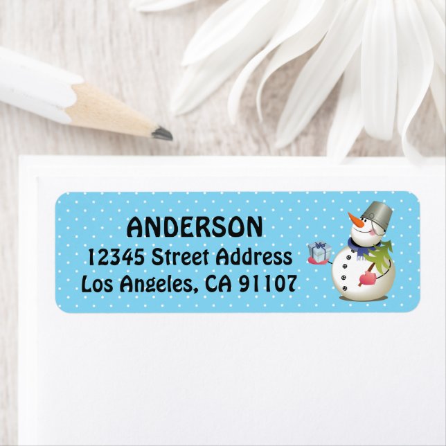 Christmas Gift Snowman Return Address Labels (Insitu)