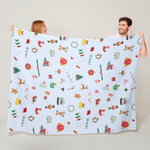 Christmas gift snowman snowflakes cute winter fleece blanket