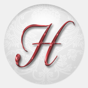 Christmas Gift Sticker Red Monogram - Customized