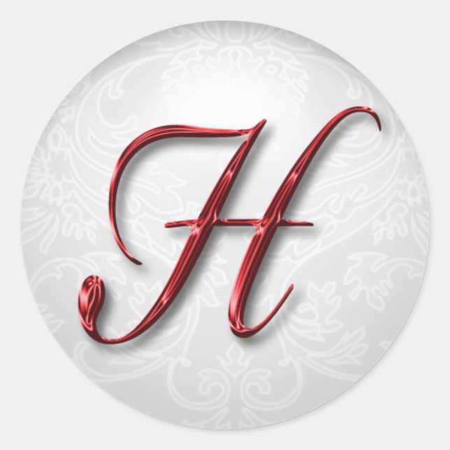 Christmas Gift Sticker Red Monogram - Customized (Front)