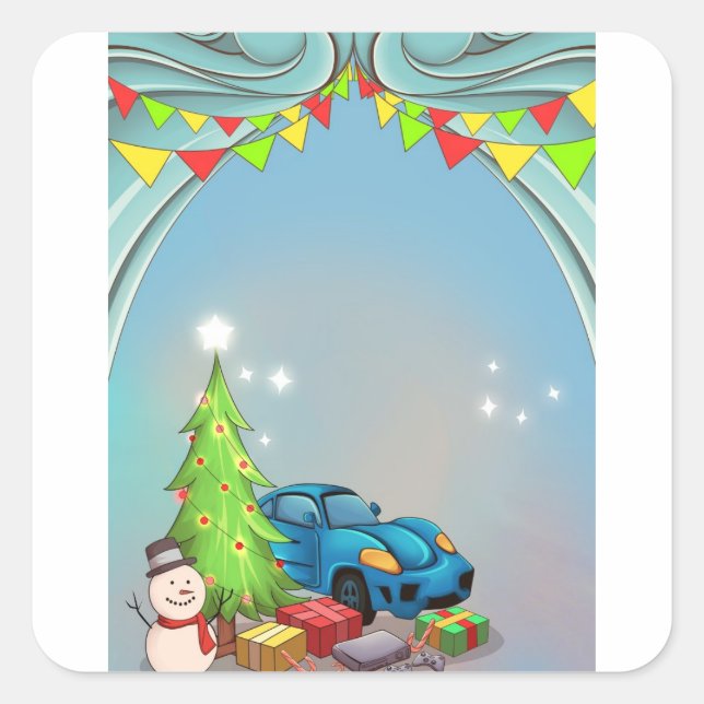 Christmas gift stickers for boys. (Front)