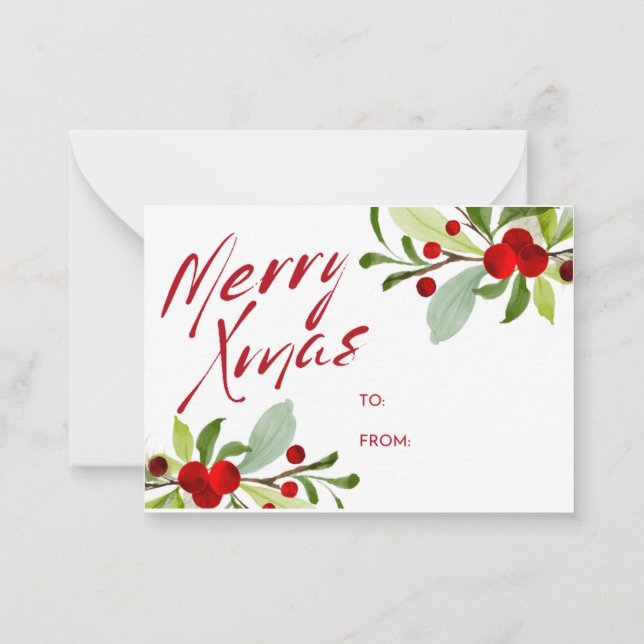 Christmas Gift Tag Card (Back)