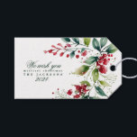 Christmas Gift Tag Floral Watercolor Chalkboard<br><div class="desc">***this design is part of a christmas holiday collection*** _______________________ this design template is fully editable and customizable by you the customer - click personalize further button if you want to move, add, delete or make major changes to the design _______________________ *if you have any DESIGN questions or need more...</div>