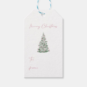Christmas Gift Tag Pink Christmas Tree Nutcracker