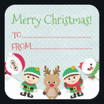Christmas gift tag sticker<br><div class="desc">Perfect and easy to use in your gifts. Personalize these with your own details.</div>