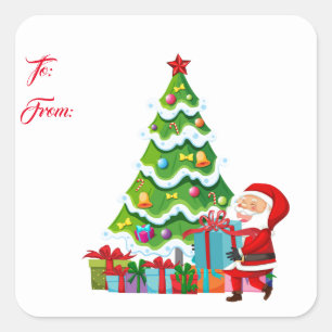 Christmas Gift Tag Stickers-Santa