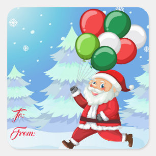 Christmas Gift Tag Stickers-Santa