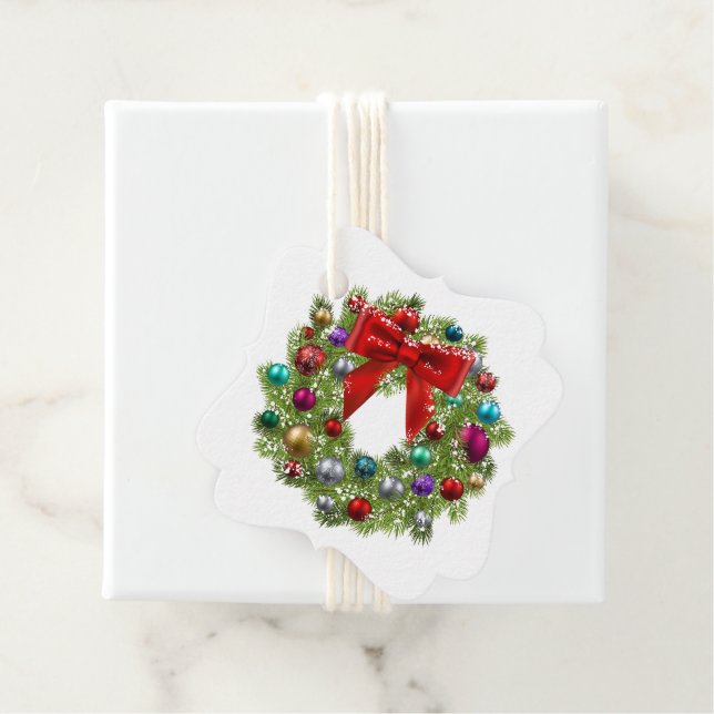 Christmas Gift Tag-Wreath Favour Tags (In Situ)