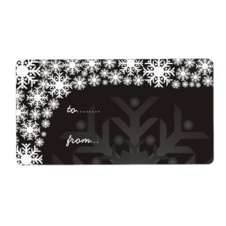 Christmas Gift Tags - Black and White Snowflakes