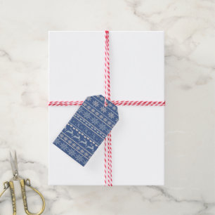 Christmas Gift Tags Blue Reindeer