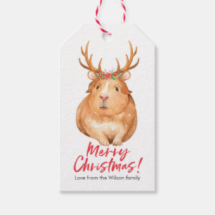 Christmas gift tags cute hamster