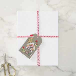 Christmas Gift Tags Gingerbread Man Noel 