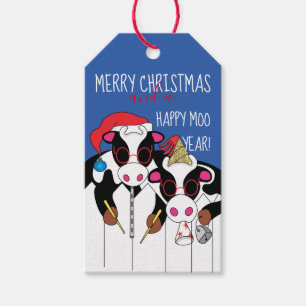 Christmas Gift Tags Happy Moo Year