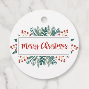 Christmas Gift Tags   Merry Christmas Script Holly